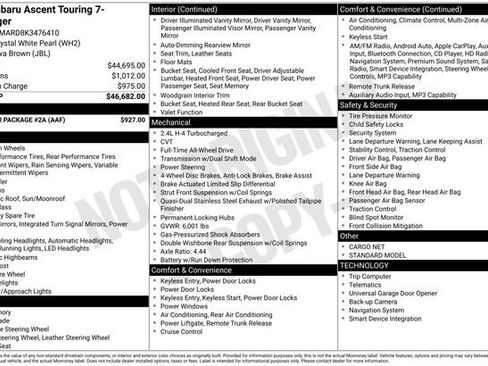 Used 2019 Subaru Ascent Touring w/ Popular Package #2A image 6