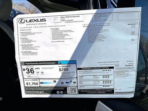 New 2026 Lexus RX 350 350h image 14