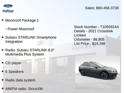 Used 2021 Subaru Crosstrek 2.5i Limited w/ Moonroof Package 1 AWD/4WD image 5
