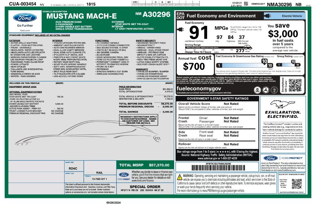 Used 2022 Ford Mustang Mach-E Premium AWD/4WD image 6
