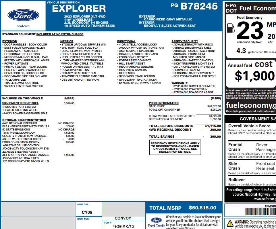 Used 2023 Ford Explorer XLT w/ Equipment Group 202A AWD/4WD image 2