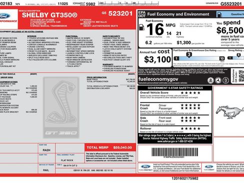 Used 2016 Ford Mustang Shelby GT350 w/ Technology Package image 2