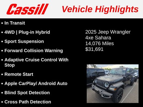 Used 2025 Jeep Wrangler Unlimited Sahara w/ Safety Group AWD/4WD image 3