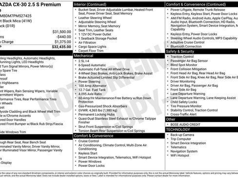 Used 2023 MAZDA CX-30 AWD 2.5 S w/ Premium Package image 25