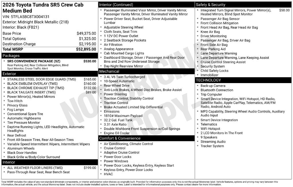 Certified 2026 Toyota Tundra SR5 w/ SR5 Convenience Package RWD image 41