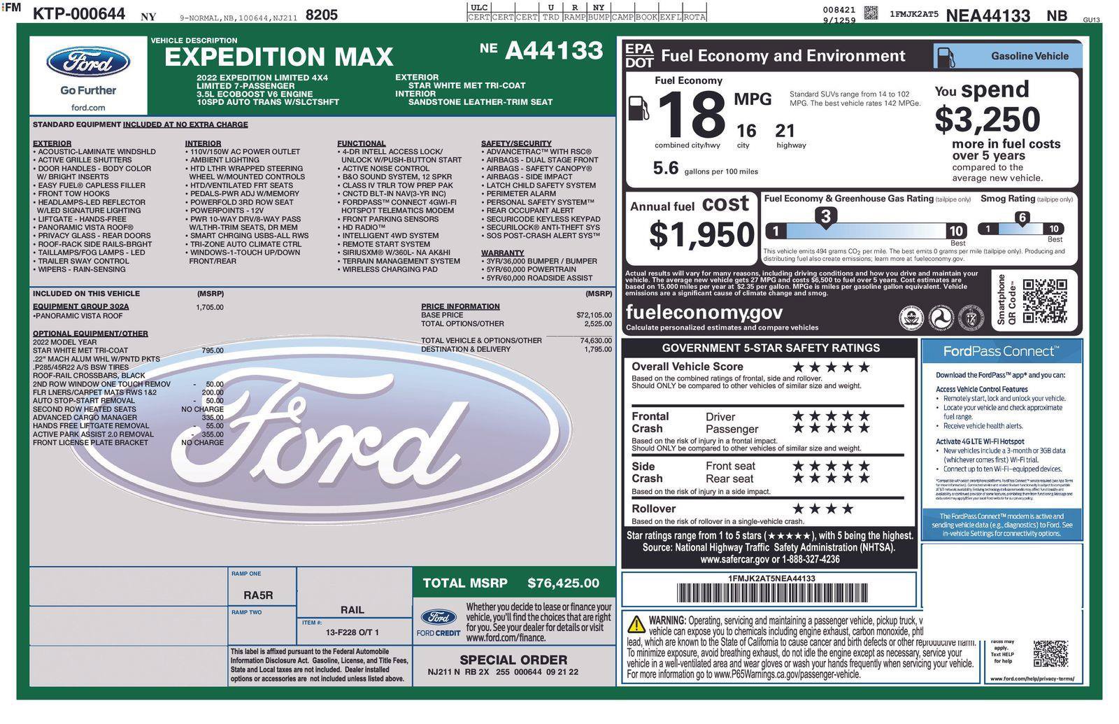 Used 2022 Ford Expedition Max Limited AWD/4WD image 44