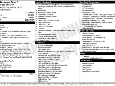 Used 2022 Volkswagen Taos S image 15