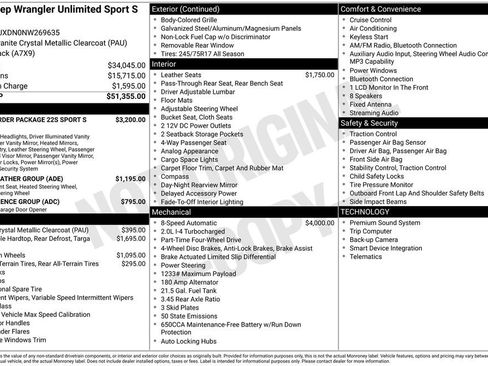 Used 2022 Jeep Wrangler Unlimited Sport AWD/4WD image 25