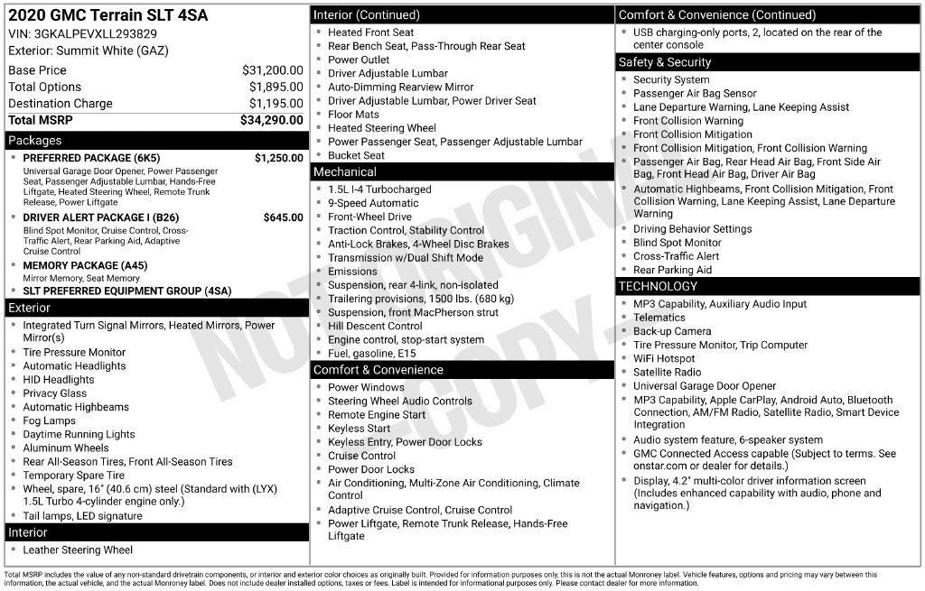 Used 2020 GMC Terrain SLT w/ Preferred Package FWD image 4
