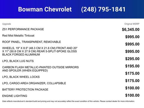 New 2026 Chevrolet Corvette Stingray w/ Z51 Performance Package image 5