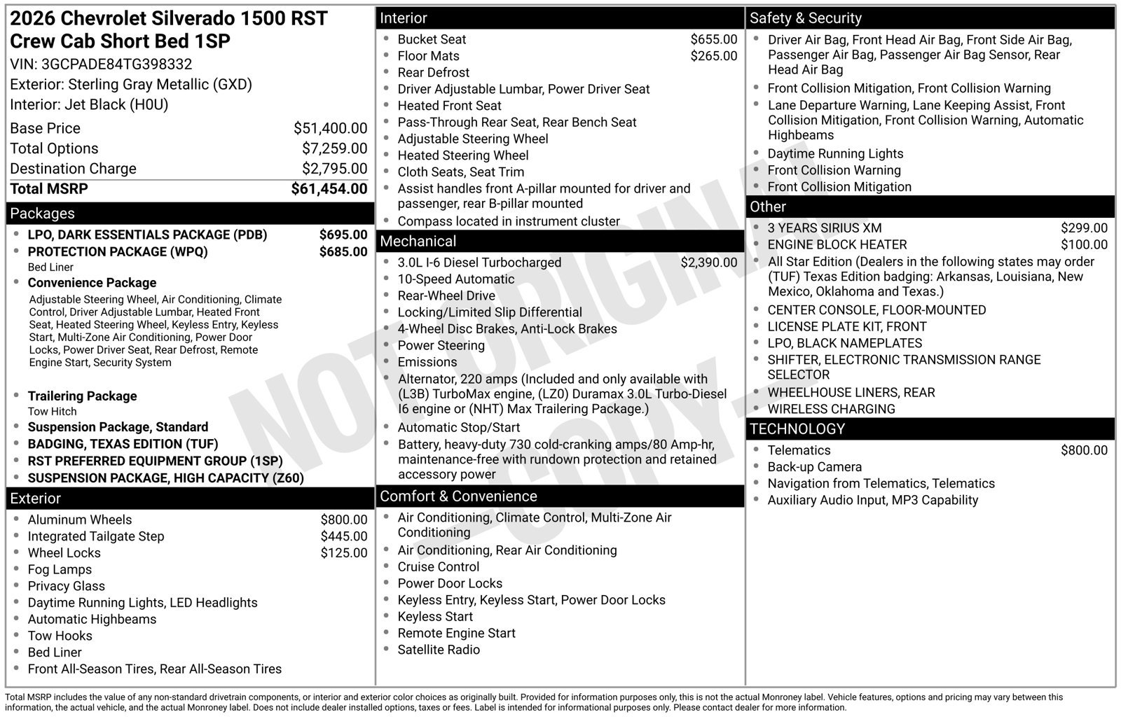 New 2026 Chevrolet Silverado 1500 RST w/ LPO, Dark Essentials Package RWD image 10