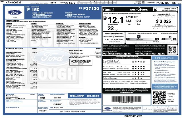 Used 2023 Ford F150 Lariat w/ Equipment Group 502A High AWD/4WD image 2