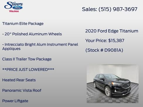 Used 2020 Ford Edge Titanium w/ Equipment Group 301A AWD/4WD image 22