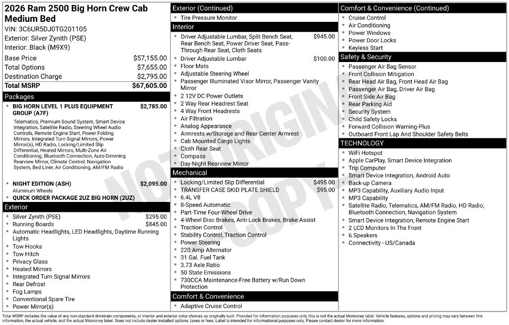 Used 2026 RAM 2500 Big Horn AWD/4WD image 15