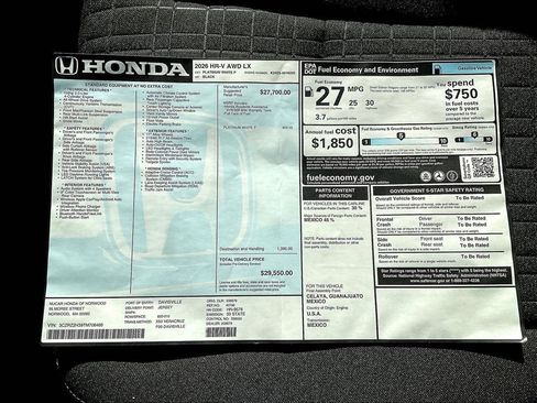 New 2026 Honda HR-V LX image 18