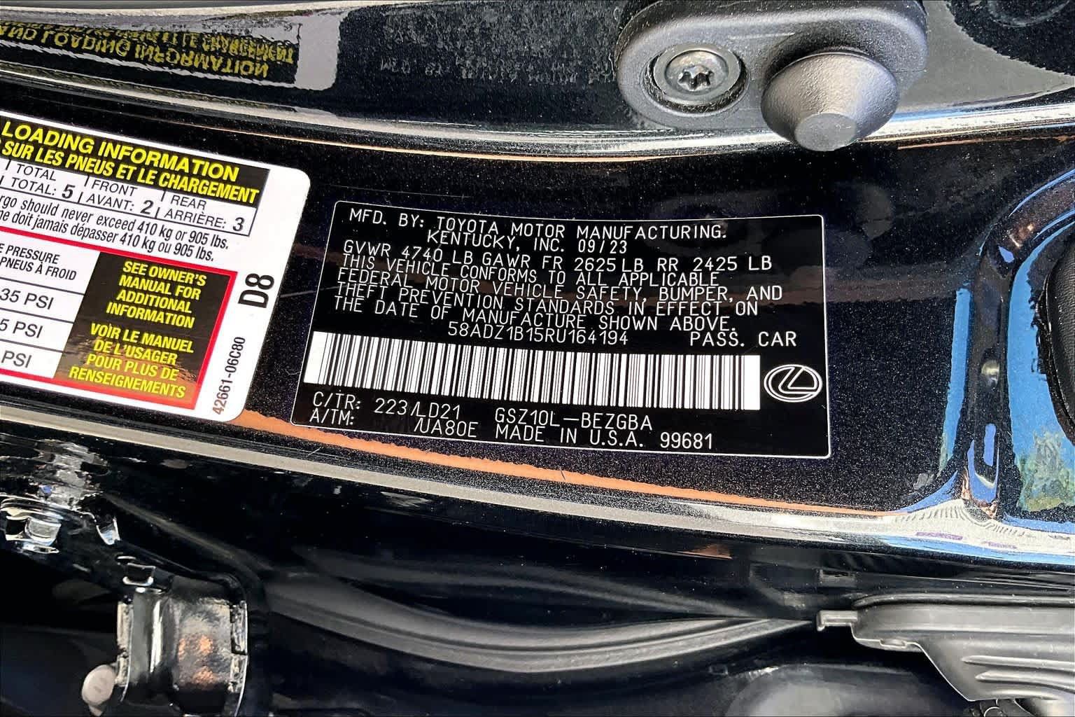 Certified 2024 Lexus ES 350 w/ Premium Package FWD image 35