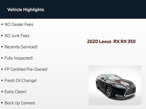 Used 2020 Lexus RX 350 FWD w/ Premium Package image 57