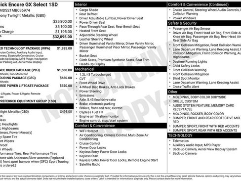 Used 2021 Buick Encore GX Select w/ Advanced Technology Package image 7