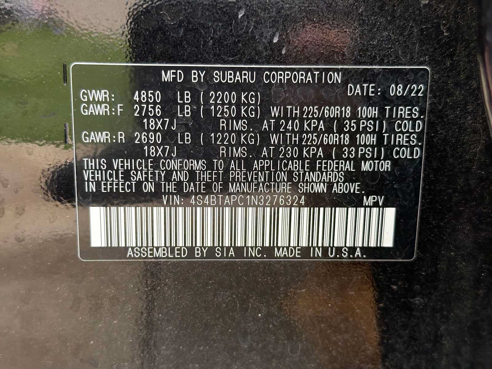 Certified 2022 Subaru Outback Onyx Edition AWD/4WD image 32