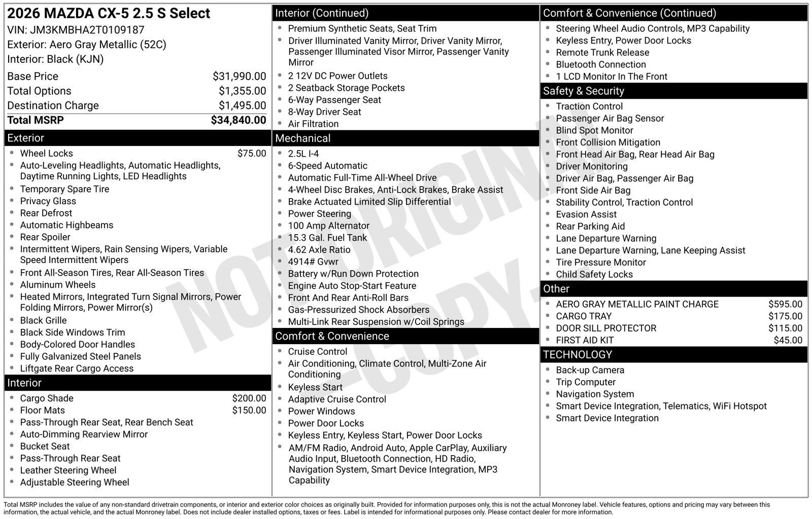 New 2026 MAZDA CX-5 Select AWD/4WD image 3