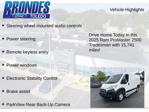 Used 2025 RAM ProMaster 2500 w/ U-Haul Equipment Group FWD image 5