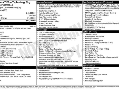 Certified 2025 Acura TLX w/ Technology Package image 4