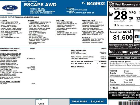 Used 2023 Ford Escape ST-Line w/ Tech Pack #1 image 2