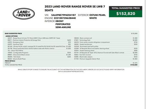 Used 2023 Land Rover Range Rover Long Wheelbase SE image 5