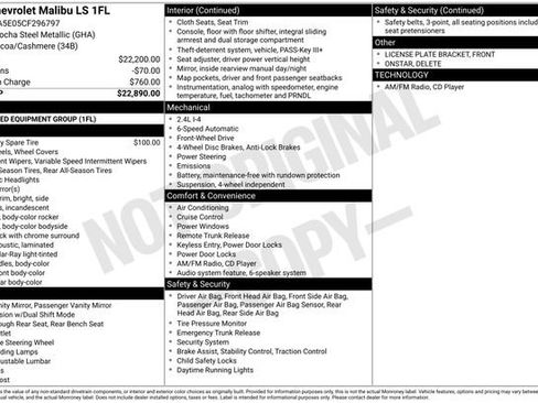 Used 2012 Chevrolet Malibu LS FWD image 20