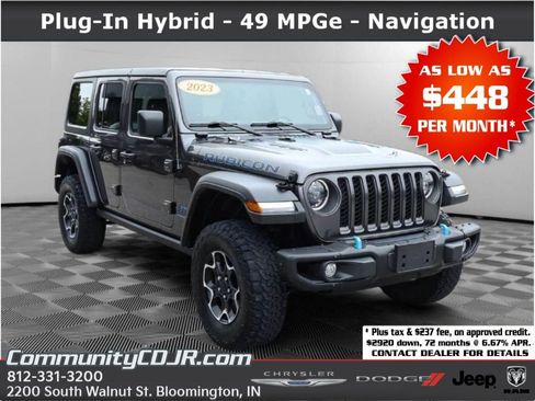 Used 2023 Jeep Wrangler Unlimited Rubicon 4xe w/ Steel Bumper Group AWD/4WD image 1