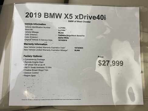 Used 2019 BMW X5 xDrive40i w/ Convenience Package image 18