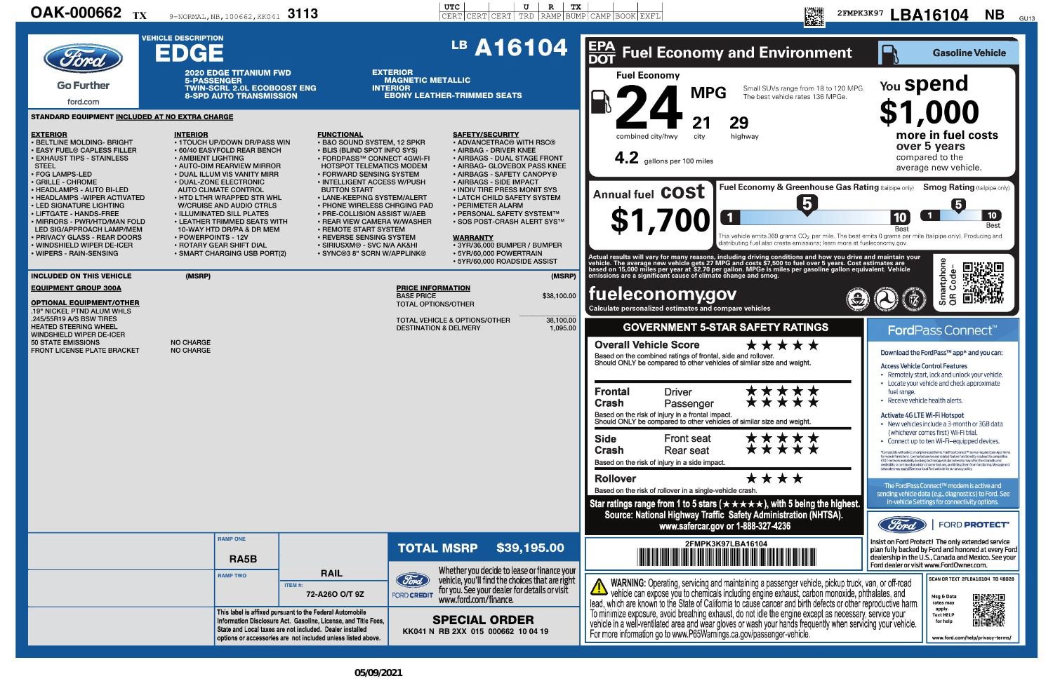 Used 2020 Ford Edge Titanium FWD image 2