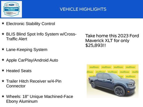 Certified 2023 Ford Maverick XLT w/ Equipment Group 300A Standard AWD/4WD image 19