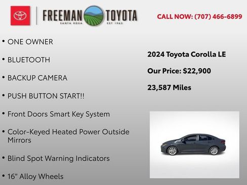 Used 2024 Toyota Corolla LE w/ LE Convenience Package FWD image 9