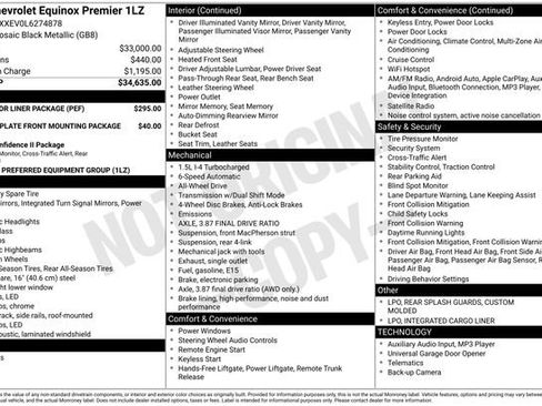 Used 2020 Chevrolet Equinox Premier w/ LPO, Floor Liner Package image 5