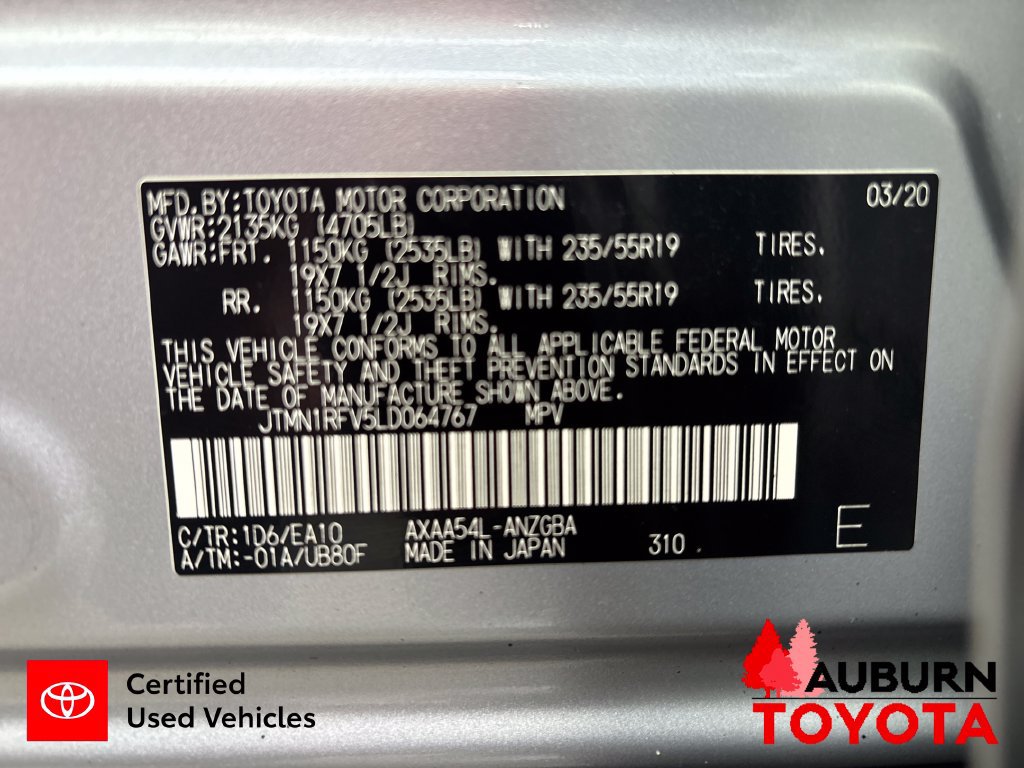 Certified 2020 Toyota RAV4 Limited w/ Limited Grade Weather Package AWD/4WD image 28
