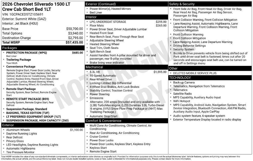 Certified 2026 Chevrolet Silverado 1500 LT w/ Protection Package RWD image 39