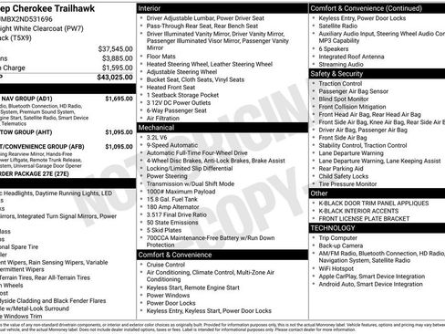 Certified 2022 Jeep Cherokee Trailhawk w/ Sound & Nav Group image 51