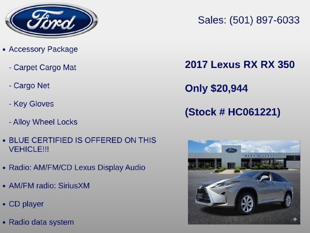 Used 2017 Lexus RX 350 FWD w/ Accessory Package image 6