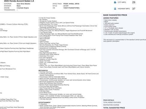 Used 2025 Honda Accord LX image 5