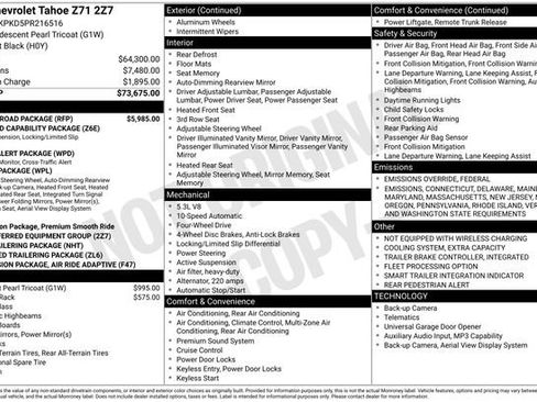 Used 2023 Chevrolet Tahoe Z71 w/ Z71 Off-Road Package image 2