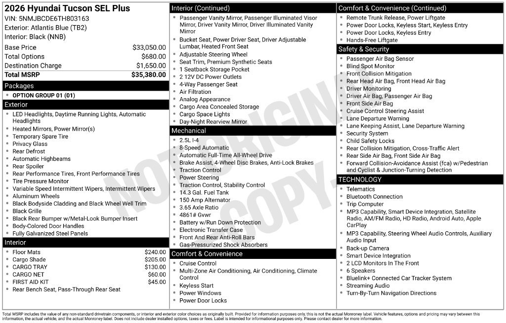 New 2026 Hyundai Tucson SEL Plus AWD/4WD image 16