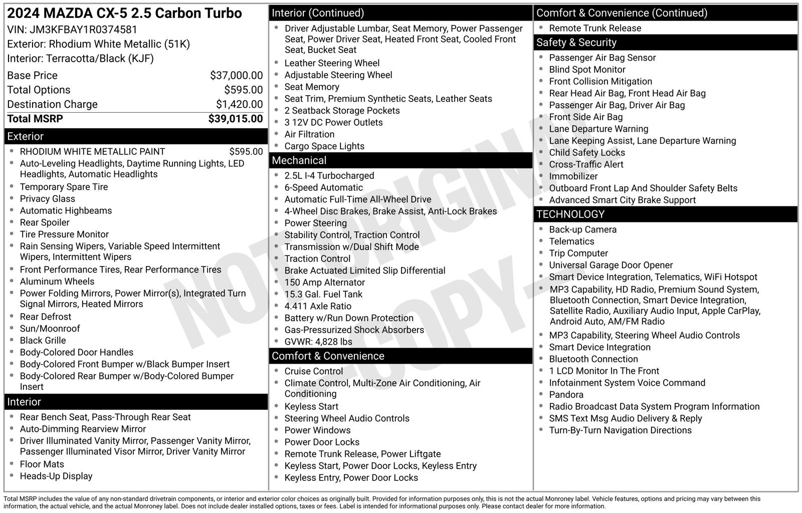 Used 2024 MAZDA CX-5 Carbon Edition AWD/4WD image 25