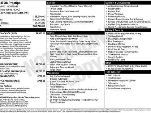 Used 2021 Audi Q8 Prestige w/ Prestige Package image 2