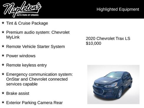 Used 2020 Chevrolet Trax LS w/ Tint and Cruise Package FWD image 4