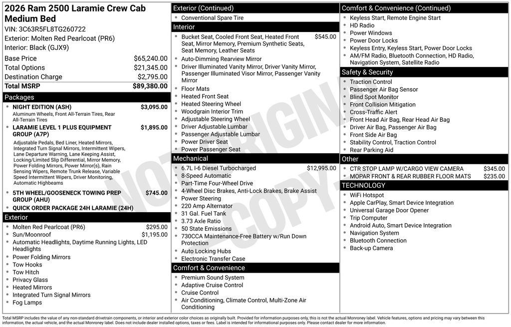 New 2026 RAM 2500 Laramie w/ Night Edition AWD/4WD image 6