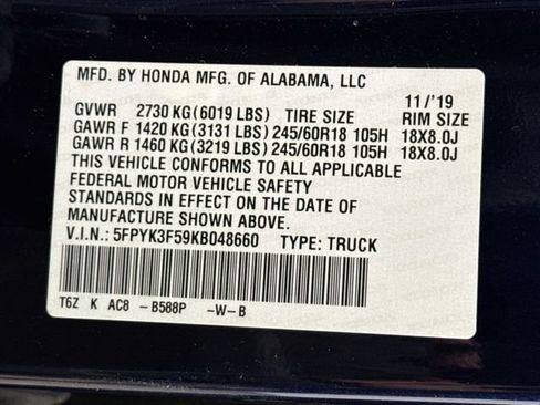 Used 2019 Honda Ridgeline RTL image 32