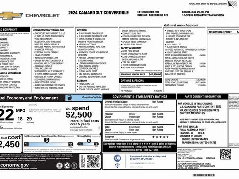 Used 2024 Chevrolet Camaro LT w/ RS Package image 6