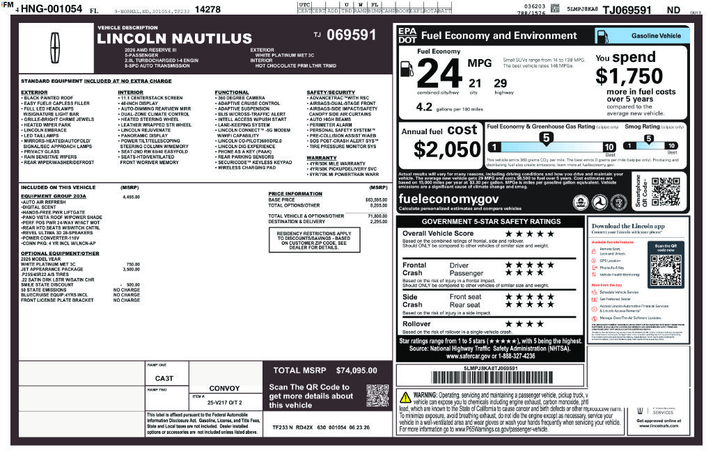 New 2026 Lincoln Nautilus Reserve AWD/4WD image 27