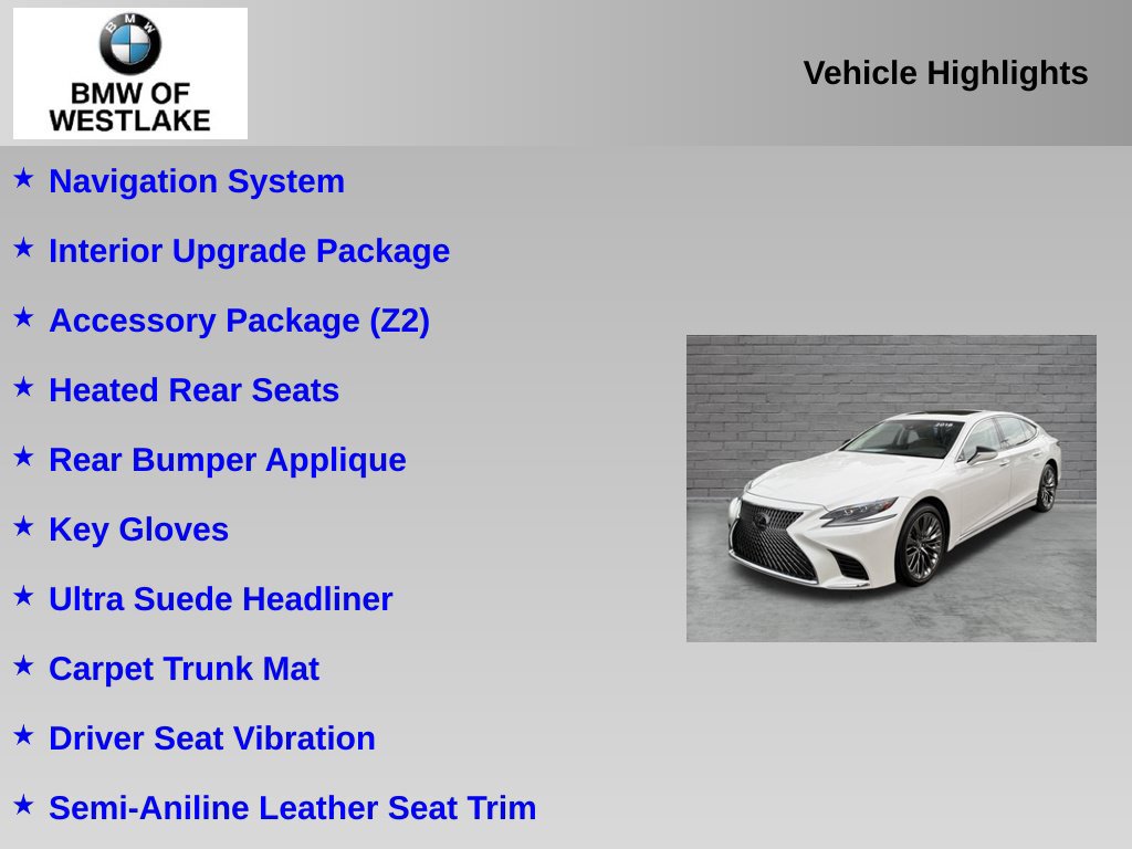 Used 2018 Lexus LS 500 AWD w/ Interior Upgrade Package image 6